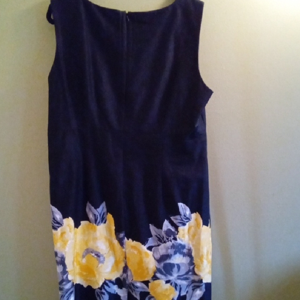 Womans 18 Dressbarn Black & Gold Flowers Sheath Midi Dress for Weddings Summery - Picture 4 of 5